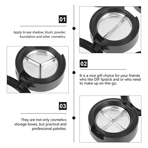 Kallory Black Eyeshadow 4 peças Caixa de maquiagem vazia, contêineres de sombras magnéticas redondas Ferramentas de armazenamento de maquiagem para paletes de sombra de bricolage DIY