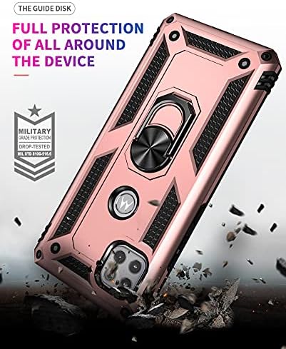 Impacto de gota de grau militar para Moto One 5G Ace Case Motorola One 5G ACE G 5G Case 360 ​​Metal Roting Ring Kickstand Armour