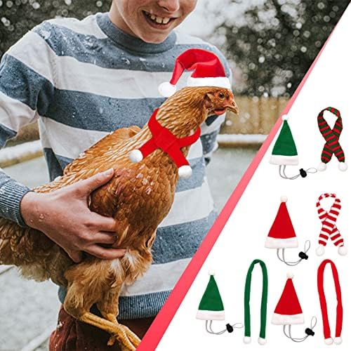 Chapéu de natal para galinhas animais animais de estimação chapéu de Natal Mini chapéu de natal chapéu e lenço para