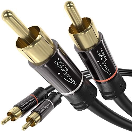 CableDirect-cabo RCA/phono de 3 pés, plugues 2 × 2, cabo de áudio estéreo, praticamente à prova de quebra e qualidade de som