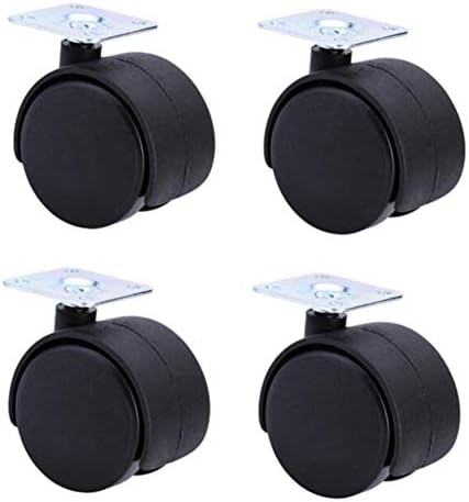 Roda giratória de rodízios de 2 polegadas/50 mm com placa superior/nylon preto de nylon de duas rodas rolando móveis