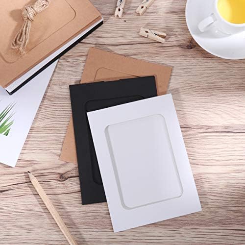 VORCOOL Kraft Papel Frame Frames 4x6in 30pcs quadros de imagens Multi Wall Hanging Paper Frames com 30 clipes 3 cordas para DIY