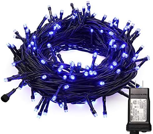 Mygoto 33ft 100 LEDS String Lights, Luzes de fadas à prova d'água de arame verde 8 Modos 30V Ul Plug Certificado em luzes de Natal