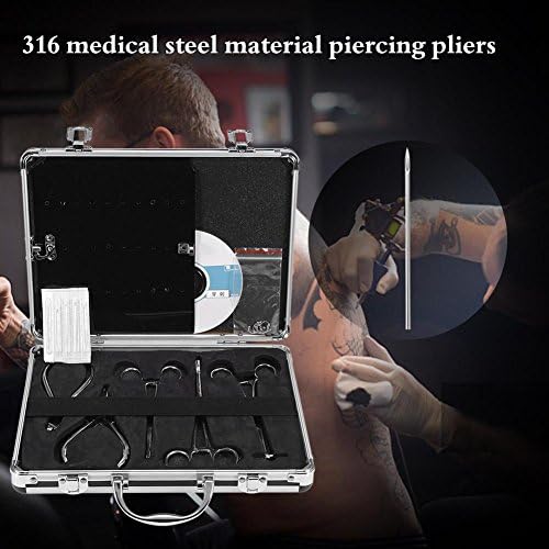 Kit de piercing clina, ferramentas profissionais de piercing, pistola de piercing em aço de metal, ferramentas de piercings kit