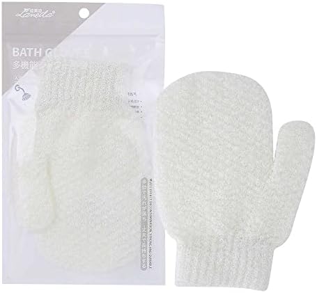 2pcs luvas de banho de textura dupla luvas de esfoliação corporal esfoliando uma esfoliação corporal para pele macia para limpeza morta ou de pele seca - ferramenta de esfoliante para chuveiro spa