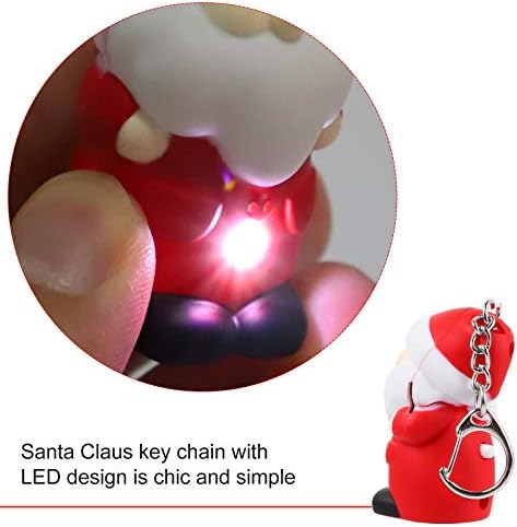 ABAODAM 2PCS Papai Noel Chain Som Sound Chain Key Pingente Bag Ornament Lighting Key Anel usado para celebrar o Natal