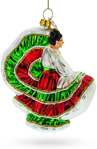 Ornamento de Natal de vidro dançarino de flamenco