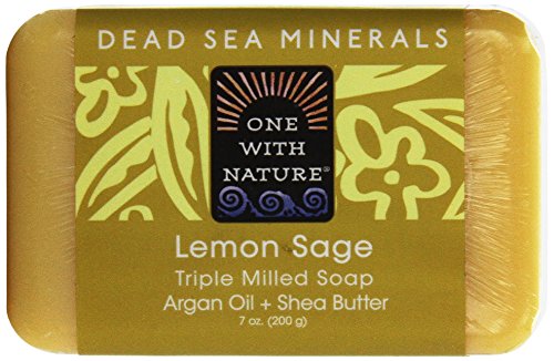 Um com a natureza, sabão de barra mineral do mar morto, limão verbena, 7 oz
