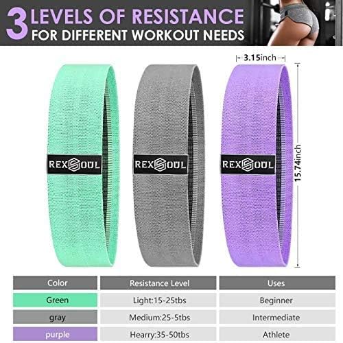 Rexsoul Bands de resistência para pernas e bandas de treino de tecido de bunda Mulheres/homens alongam loops de exercícios
