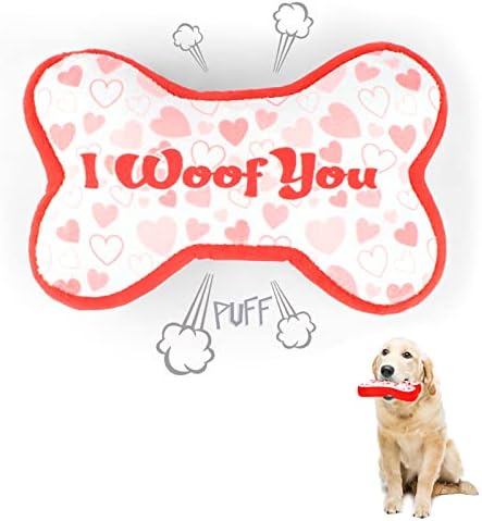 Chave de cachorro chiados para cães pequenos, brinquedo para cães com papel amassado e apito para meninos e meninas cachorros de cachorros, pink amor cachorro presente de mastigar com Love Logo