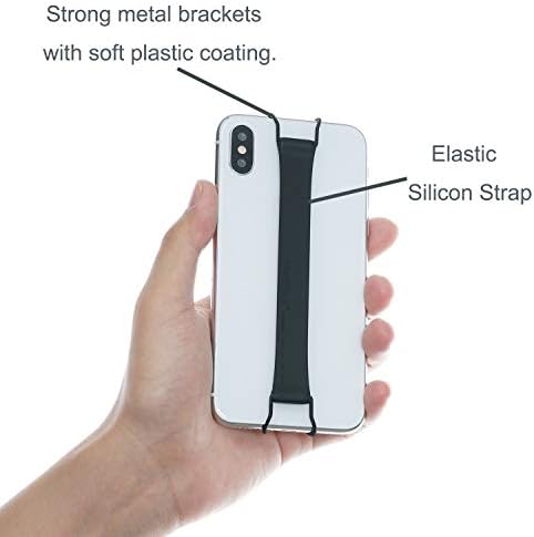 Wanpool Universal Non Slip Silicon Strap Strap Grip Compatível com iPhone 14 Pro Max / 13 Pro / 12/11 / XS max / xs / xr / x / 14 plus / 8 /7 Plus / 7 e Galaxy S22 e outros smartphones - Black