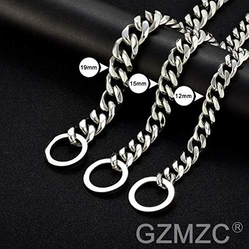 Gzmzc Chain Collar Chain Salto de aço inoxidável de aço inoxidável Link Cuba forte Chapa de treliça à prova de mastigação pesada para cães pequenos para cães pequenos