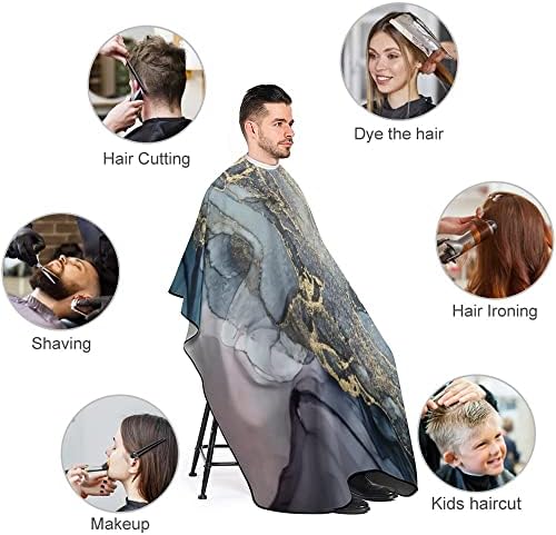 Cabo de corte de cabelo para homens Mulher, textura abstrata de mármore de cor grande capa de corte de cabelo com capa de salão à prova d'água de fechamento ajustável para acessórios de corte de cabelo para adultos