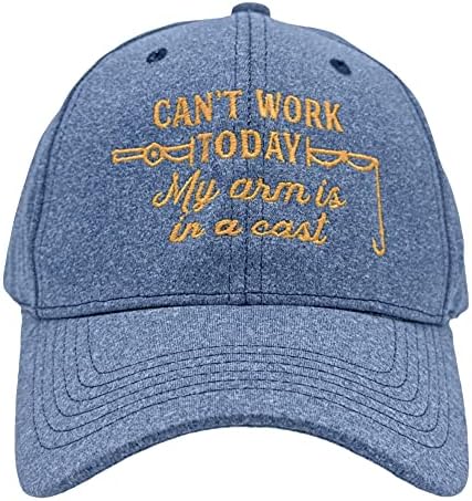 Não consigo trabalhar hoje, meu braço está em um chapéu fundido de peix de pesca, gorjeta de gaiola azul - padrão de elenco