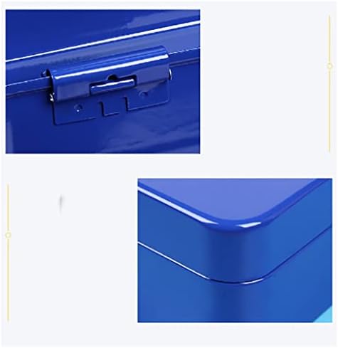 XJZHJXB cofres caixa de armazenamento azul caixa de armazenamento azul caixa de senha portátil, segurança de aço segura para proteger dinheiro, jóias, anti-roubo para a família, 30 * 24 * 11cm