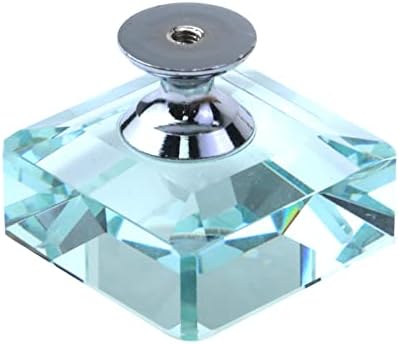 Tighall 2pcs quadrado gabinete de gabinete de vidro de cristal, botões de cristal para maçanetas de móveis quadrados de gaveta