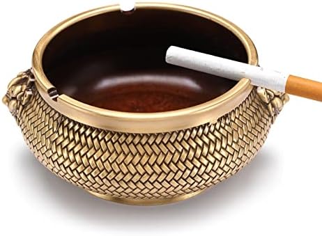 Cinzeiro de cobre portátil de cobre para escritório de cigarro decorativo ou externo ou externo
