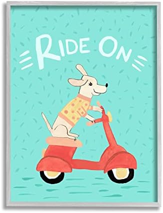 Stuell Industries Ride on Dog Motorbike Scooter Turquoise Background, design de Heather Strianese