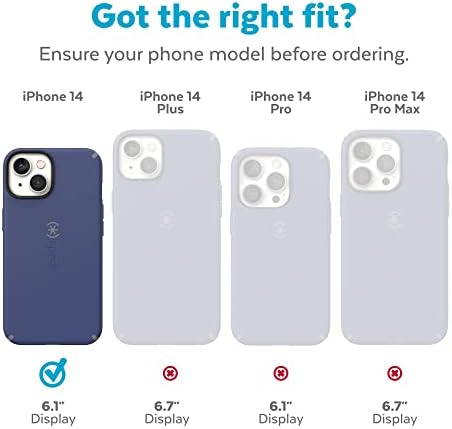 Speck Clear iPhone 14 e iPhone 13 Caso - Proteção de gota, capa de camada dupla resistente a arranhões e anti -amarelo