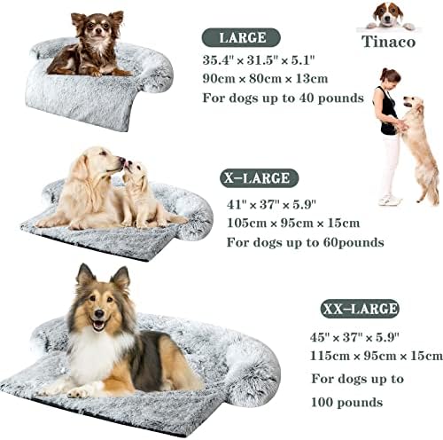 Tinaco luxuoso cães/gatos de gatos tapetes, capa de sofá removível lavável, tapete de pele longa para animais de estimação, forro à prova d'água, perfeito para cães pequenos, médios e grandes