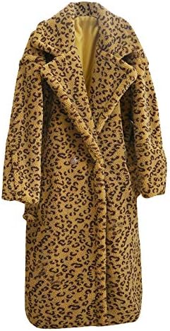 FOVIGUO Holiday Sleeve Windbreakers para mulheres Casual Prom Tunic Windbreaker solto Fit Lapela Leopard Stretch