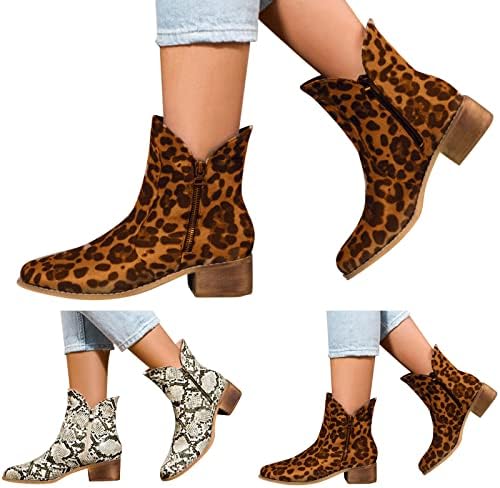 Botas de tornozelo feminino deslizam na plataforma de sapatos Zip Up Bootie Support Comfort Walking Footwear Botas de Mujer