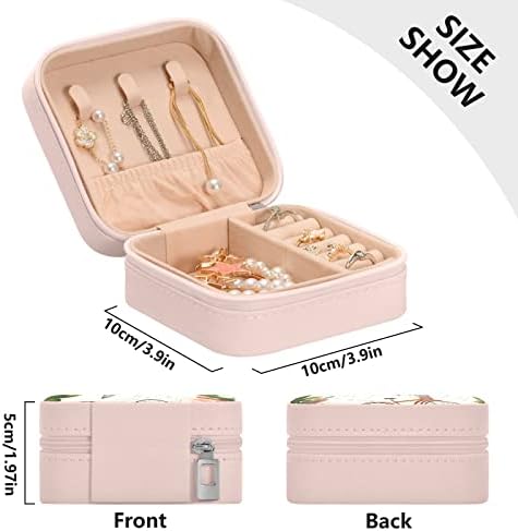 Umbiriko Flowers Bicycle Jewelry Box for Women, Organizador de jóias de couro PU, caixas de armazenamento de caixa para brincos, anéis, colares, rosa 4 x 4 20802777