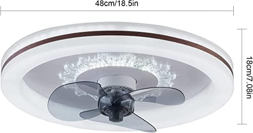 22 polegadas fechadas semi descarga teto de teto leve iluminação LED de LED com remoto 3 cor e 3 velocidades mudanças