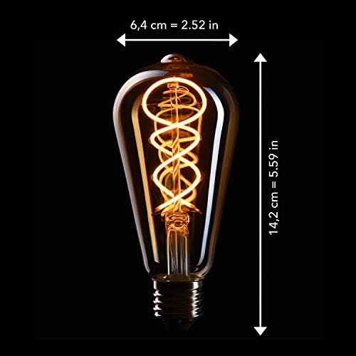 Crown LED 6x Edison Lâmpada E26 Base Base Bulbos Incandescentes, 110V-130V, equivalente a 40 watts, lâmpada decorativa