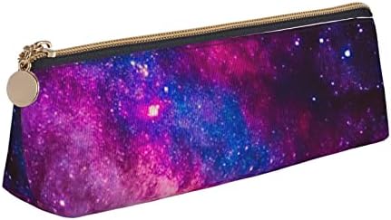 Qicenit galaxy rosa lápis roxo case feminina bolsa de caneta simples caixa de transporte para adultos com zíper liso Durável