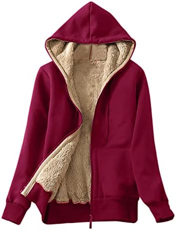 Encanto Hoodie Mulheres de manga comprida com capuz de inverno de Yoga Capuz quente com bolsos FIT FUZZY SOLID COWIE