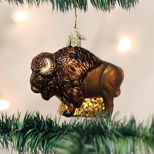 Ornamentos de Natal do Velho Mundo: Ornamentos de Buffalo Glass soprados para a árvore de Natal