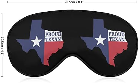Orgulhoso da máscara de máscara para o olho do Texas Print Bloqueando máscara de sono com cinta ajustável para o trabalho