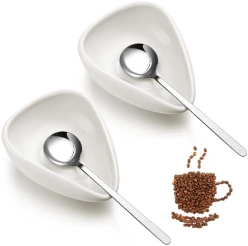 4 peças Colher de café descanso e colher de colher de chá pequena portador de café Cerâmica para capa para cafeteira portador de