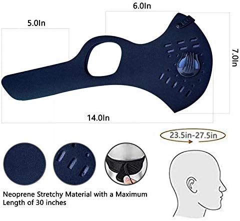 Xl-xxl mascarar outros pequenos demais? Este se encaixará na máscara facial preta com 6 filtros XL por navios de luxo continental