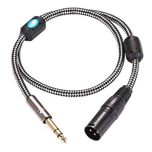 Cabo de áudio premium Regular de 3 pinos XLR a 1/4 TRS Jack compatível com o Microfone Mixer Stéreo 6.5 a XLR Cabo balanceado