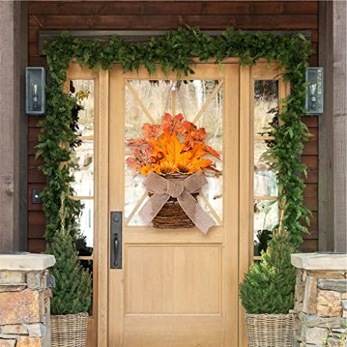 Geltdn cesta de outono grinaldas da porta círculo decoração de decoração de porta decorativa