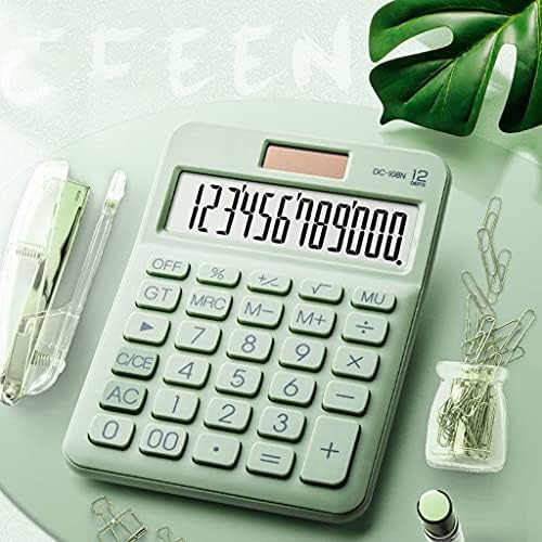 Cujux 12 Digit Desk Solar Calculator Buttons Large Buttons de Contabilidade Financeira de Busca Bigs Green para estudante