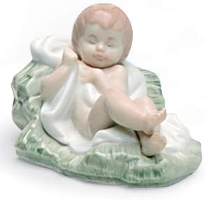 Lladró menino Jesus natividade estatueta-ii. Figura de porcelana Jesus.