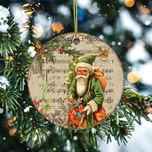 Ornamentos de lembrança de natal Retro Papai Noel Cerâmica Presentes de Ornamentos de Cerâmica Música Nota Decorações de