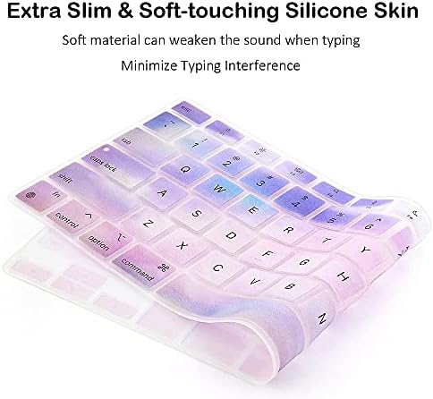 Proelife Ultra FinBoard Capa pele para 2021 2020 MacBook Air 13 polegadas com Apple M1 Chip Modelo A2337 Touch ID Acessórios Tocho de toque macio Protetor de teclado de silicone, layout dos EUA