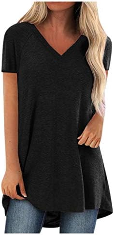 Camiseta para mulheres moda mangas curtas tops de túnica de tamanho sólido color redondo pescoço esbelto midi blusa midi top