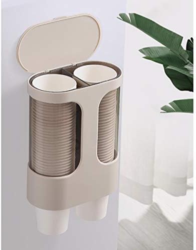 Dispensador de copo de papel, transparente 80 xícaras de plástico duplo tubo de parede de papel de parede de papel rack rack tipo