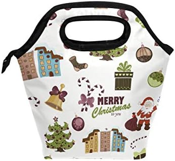 VIPSK Retro Feliz Natal Bag Tote Bag Bolsa de Tote à prova d'água para o escritório de trabalho da escola de piquenique para