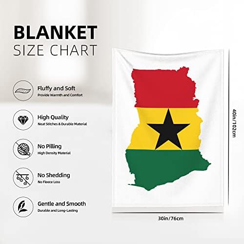 QG ZZX Flag Mapa de Gana Baby Blain for Boys Mirls Berket Blanker Blanket