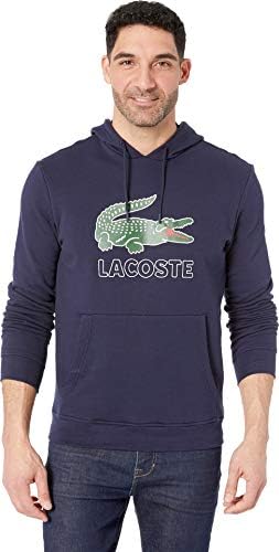Lacoste Men's Long Slave Graphic Croc escovado Jersey Hoodie