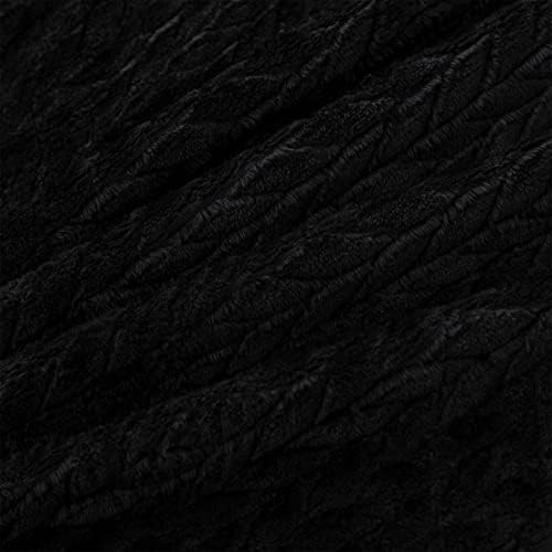 Flotilha de Whale Fleece Throw Planta para sofá com padrão decorativo macio, cobertor macio e macio para sofá, aconchegante e leve, preto, 50x70 polegadas