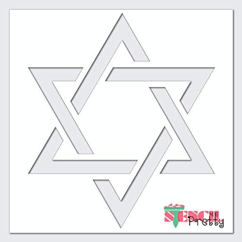 Estrela de David Stencil - Modelo Judaico Hebraico Shield of Magen DIY Melhores estênceis grandes de vinil para pintar em madeira,
