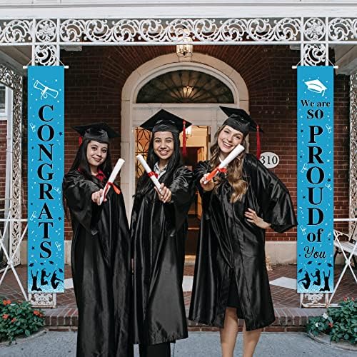 Partemo de 2023 Parabéns que estamos muito orgulhosos de você pendurar bandeira azul preto para a sala de aula da faculdade Parabéns