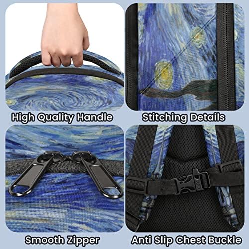Mochilas de galáxias abstratas para meninos Backpack Backpack Bookbag School Backpack com compartimento de laptop Pintura a óleo Daypack casual à prova d'água para viajar